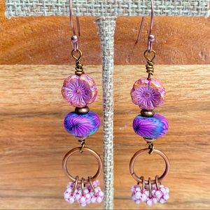 Purple Flower Power Earrings